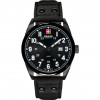Watch strap Swiss Military Hanowa 06-4181.13.007-Buckle-Studs-Black Leather Black 22mm